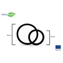 Set of 2 black sealing O-rings, diameter: 46 mm. For use with BHO Extractor ADDIPURE 50. DME and n-Butane resistant.