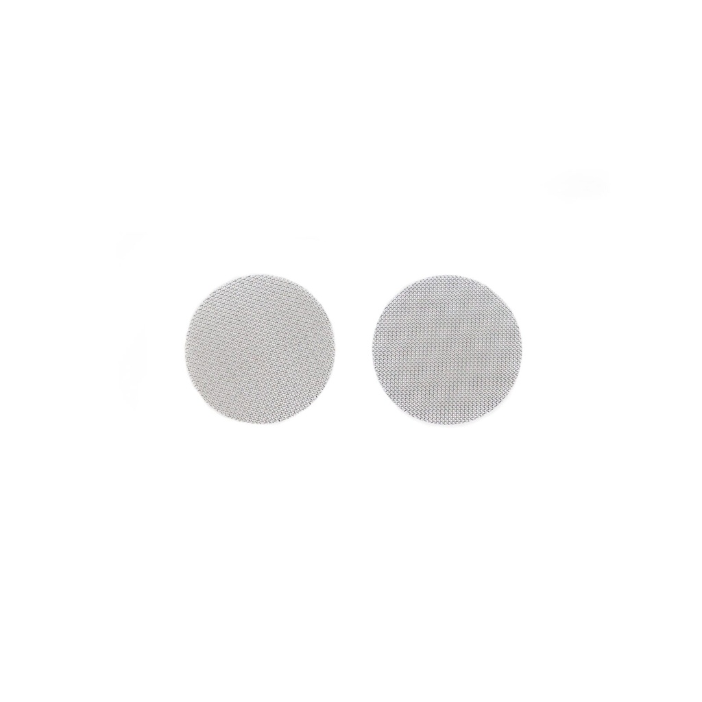 Set di 2 filtri AIQ in acciaio inox, maglia larga (400 µm), diametro 35 mm. Ideale per olio, BHO e DHO. Da utilizzare con l'Estrattore BHO ADDIPURE 35.